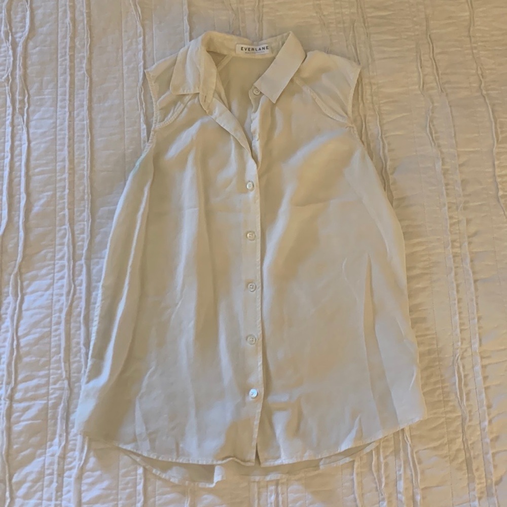 Everlane White Button Up Tank Top